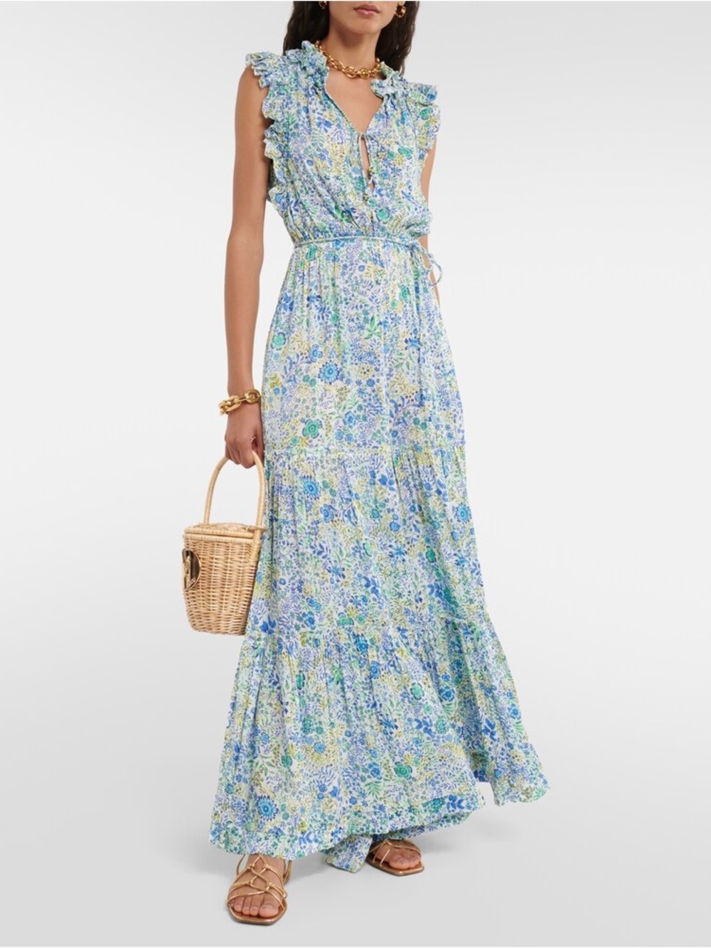 NWT Poupette St Barth Belene Floral Wide-leg Jumpsuit - Size Medium